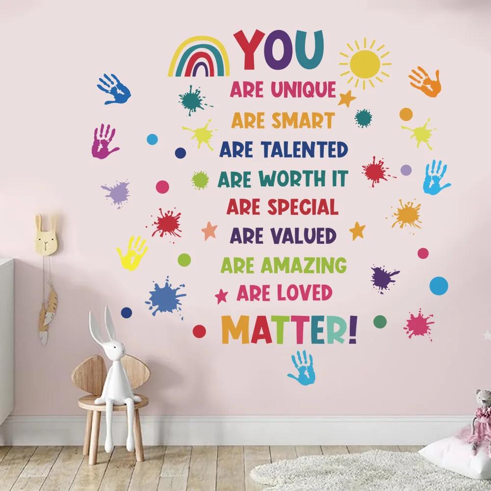 Positive Kid Classroom Wall Picture Inspirational Sticker Education Playroom Motivational Art Wall Sticker Child Bedroom Decor