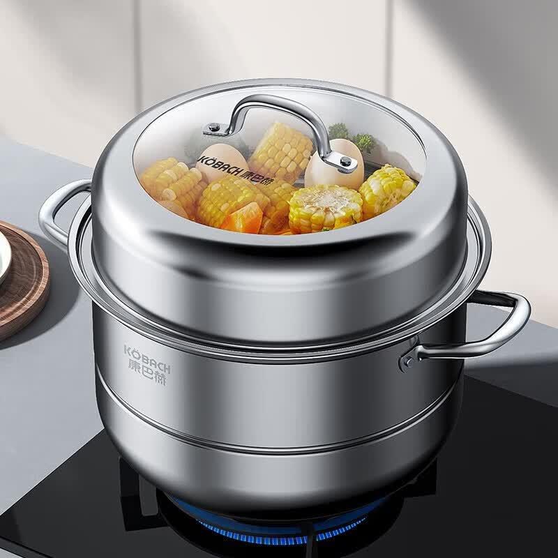 KOBACH European Style Stainless Steel Double-Layer Steamer