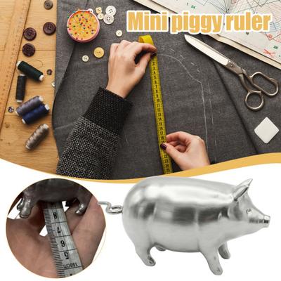 Vintage Pig Tape Measure Portable Metal Retractable Measuring Tape Tailor Sewing Cloth Weight Loss Body Measurement Tape Ruler