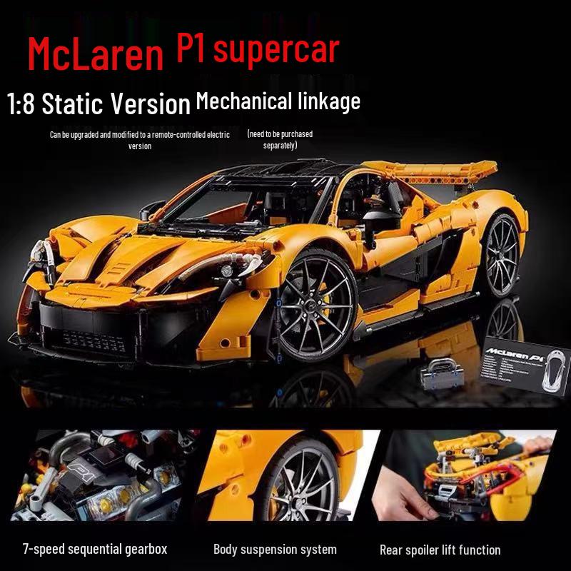 LEGO Compatible McLaren P1 Sports Car Building Kit 42172 - Challenging Assembly Educational Toy for Boys