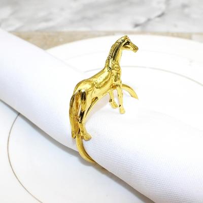 Pack of 6 Elegant Horse Design Napkin Rings Alloy Western Equestrians Napkin Buckle for Dining Table Parties Event Decors