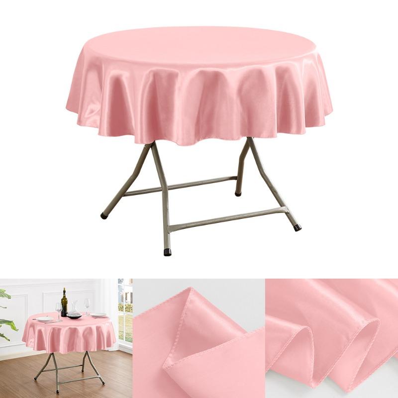 150/180/200cm Round Satin Tablecloth Bright Silk Tablecloth For Baby Shower Wedding Birthday Party Banquet Christmas Table Decor