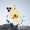 For iPhone 17 Pro Max Case Golden Butterfly Sunflower Pattern Printing Straight Edge TPU Phone Back Cover