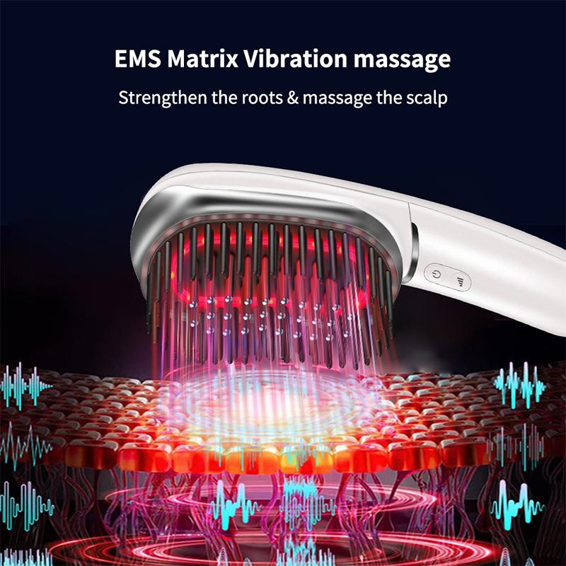 EMS Electric Head Massage Comb EMS Vibration Hair Care Anti-hair Loss Head Therapy Red and Blue Light Hair Growth Health