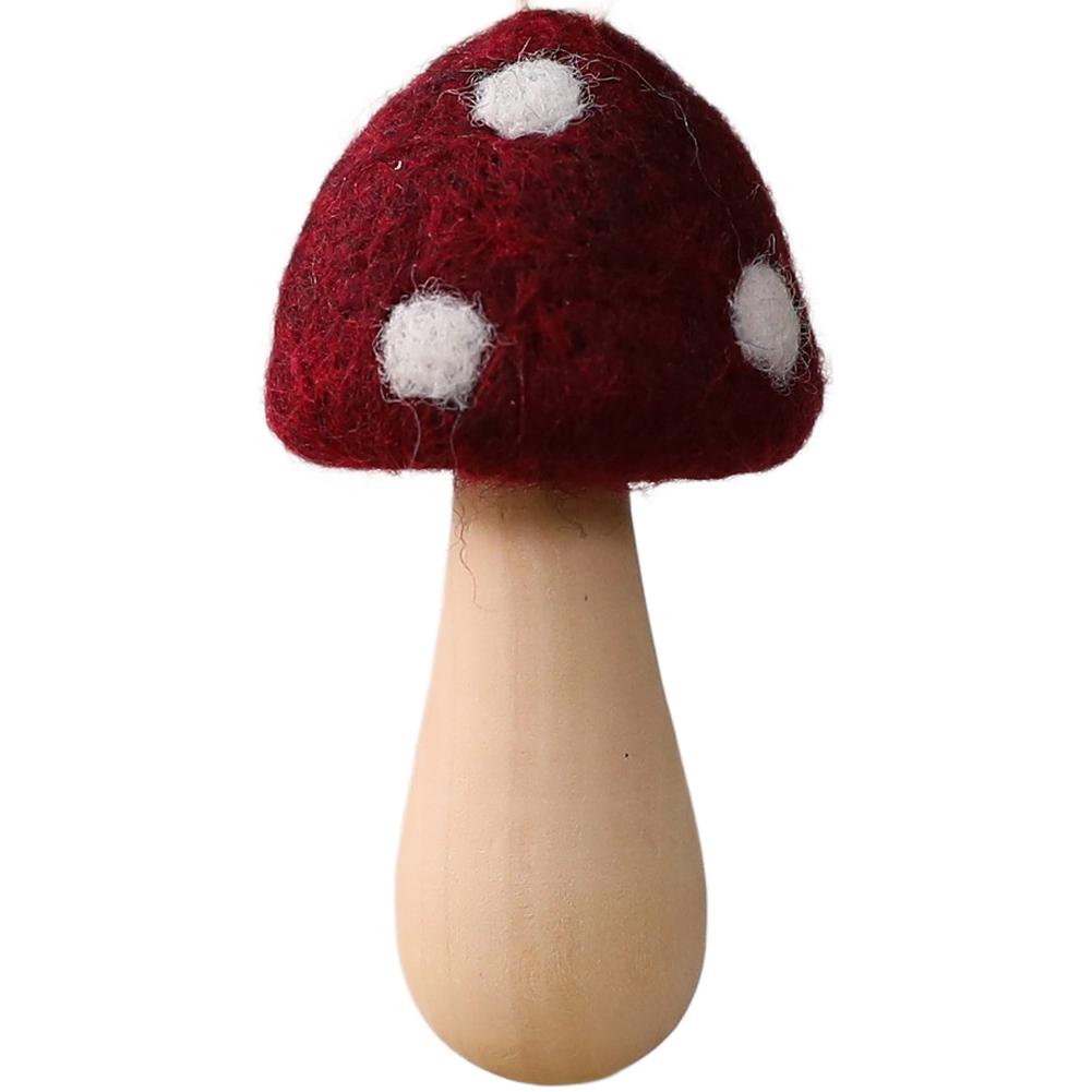 Enhancing Christmas Displays Christmas Pendant Mini Hanging Decor Mushroom Ornament Wool Felt Material Compact Size