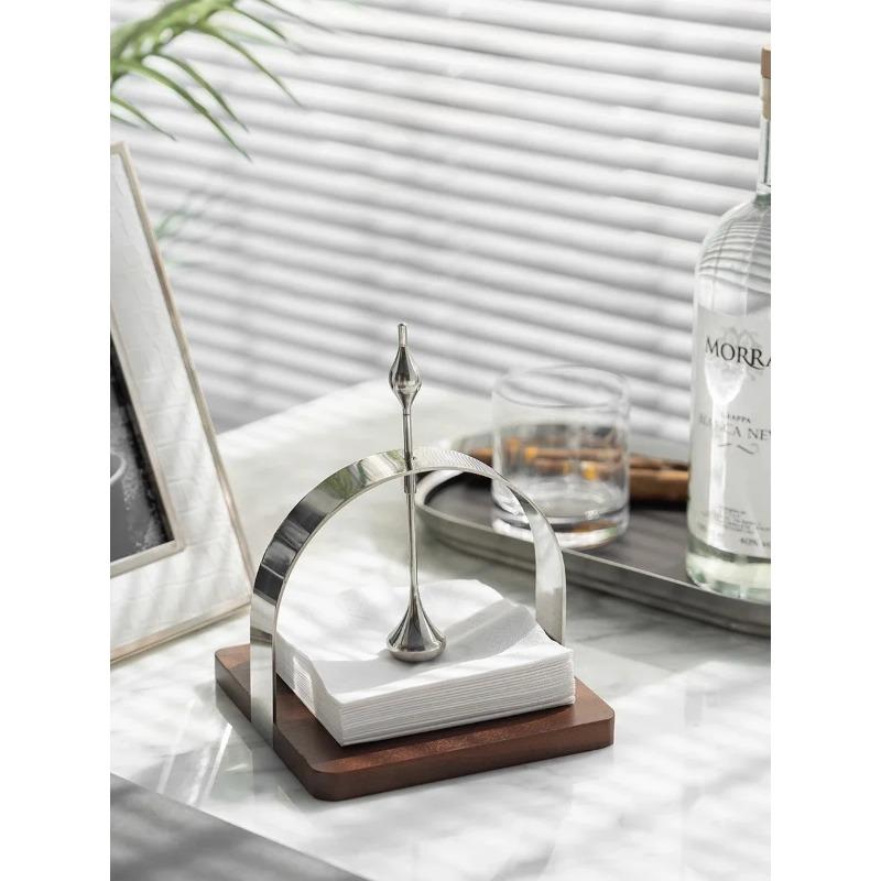 Walnut Wood Base Napkin Holder Tissue Case Tissue Boxes for Home Decoration Hotel Restaurant Light Luxury Scandinavian Style