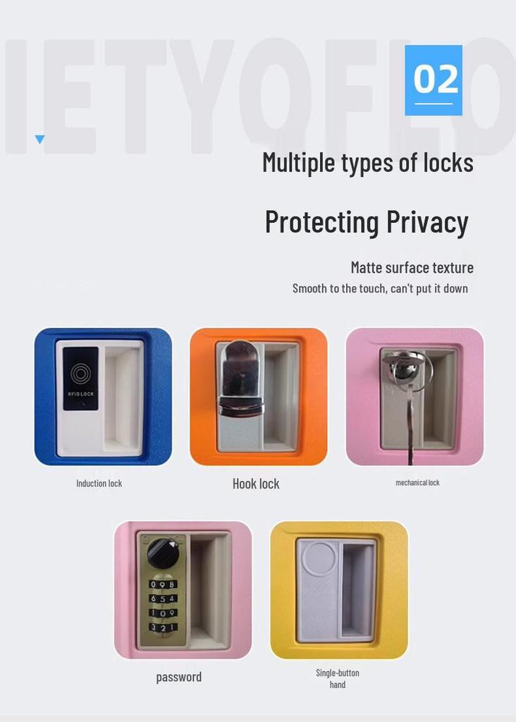 ABS Plastic Student Storage Cabinet with Fingerprint Lock, Anti-collision, Anti-mildew Features
