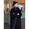2025 Yellow Doll Collar Woolen Coat for Women - New Korean Autumn/Winter Thickened Mid-Length Outerwear