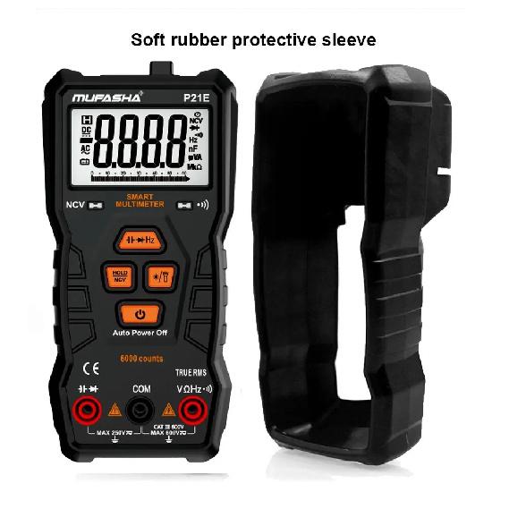 MUFASHA TRUE RMS Multimeter AC/DC Flashlight Digital 6000 COUNTS NCV Smart Multimeter High Precision Multimeter