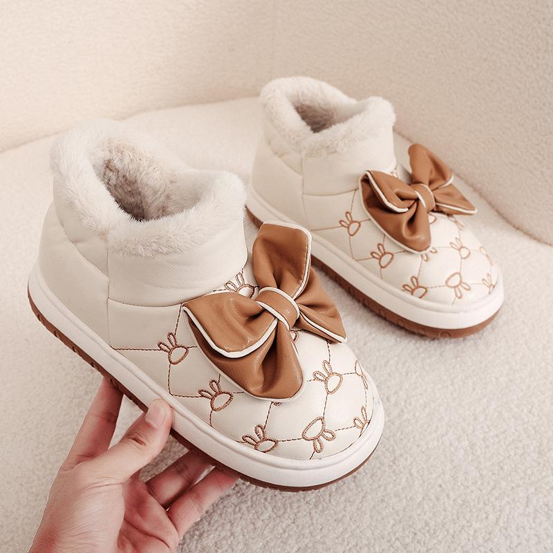 Cotton Slippers Winter Wear Women's Fleece Thickened Snow Boots Plush Warm Indoor Home Short Bag and Cotton Shoes