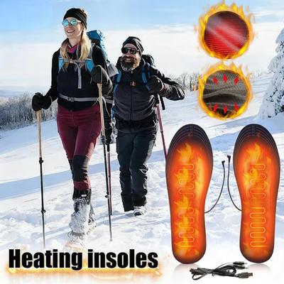 USB Heated Shoe Insoles Feet Warm Sock Pad Mat Electrically Heating Insoles Washable Warm Thermal Insoles Unisex Insoles