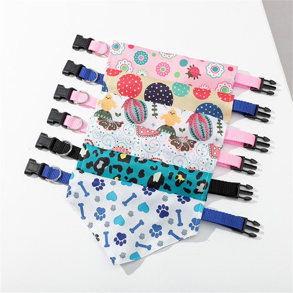 2pcs Set Puppy Dog Cat Bandana with Collar Cute Print Pet Triangle Bandage for Small Dogs Yorkshire mascotas Grooming Products