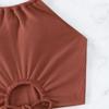 Europese en Amerikaanse effen kleur band bikini halter bikini split badpak