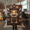 1PC Natural Decoration Print FlAannel Blanket, High quality Comfortable for All Seasons, Home Decor, Warmth and Comfort