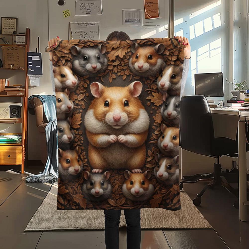 1PC Natural Decoration Print FlAannel Blanket, High quality Comfortable for All Seasons, Home Decor, Warmth and Comfort