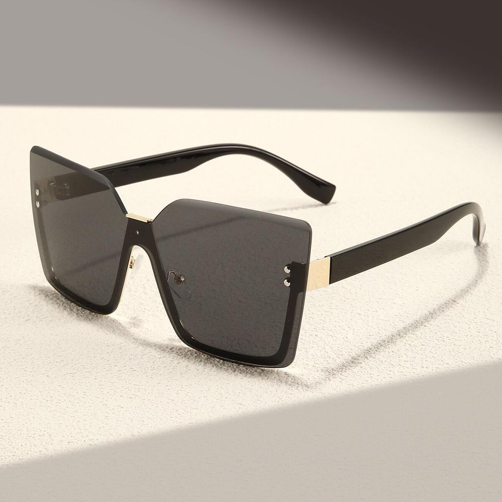 New Large Frame Frameless Gradient Women Fashion Sunglasses Trendy UV Protection