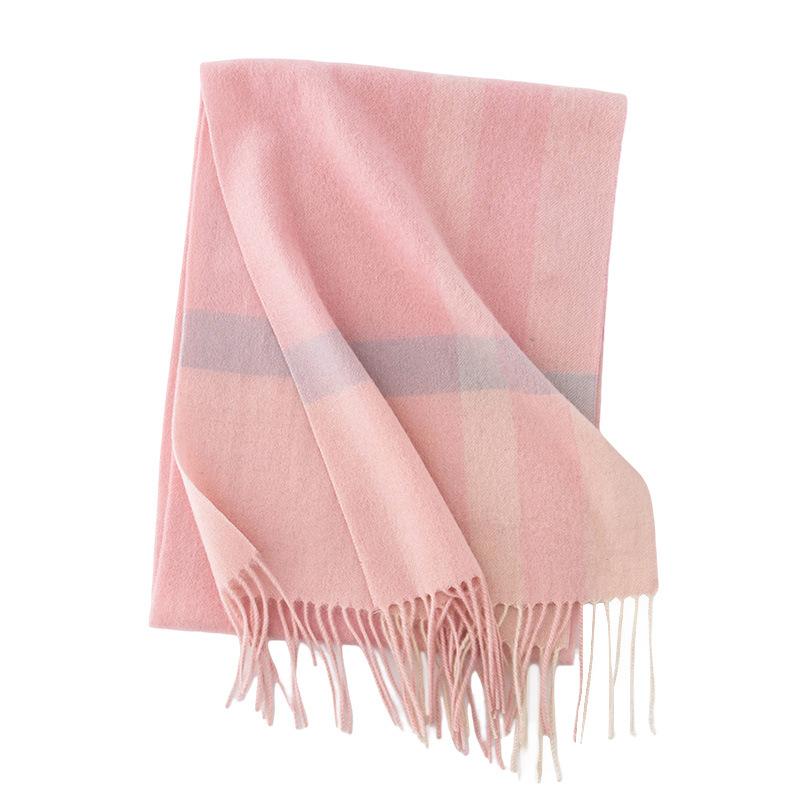 Pure Wool Scarf for Men and Women Versatile and Fashionable Autumn and Winter New Multi Color Plaid Splicing Warm Scarf Dual Use