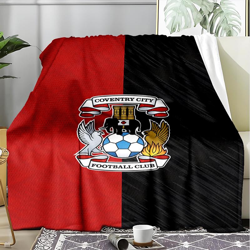 1PC Coven-try Football Club Crest Printed Soft Flannel Blanket Throw for Adult Bedroom Living Room Sofa Camping Travel Fan gifts Christmas Gifts