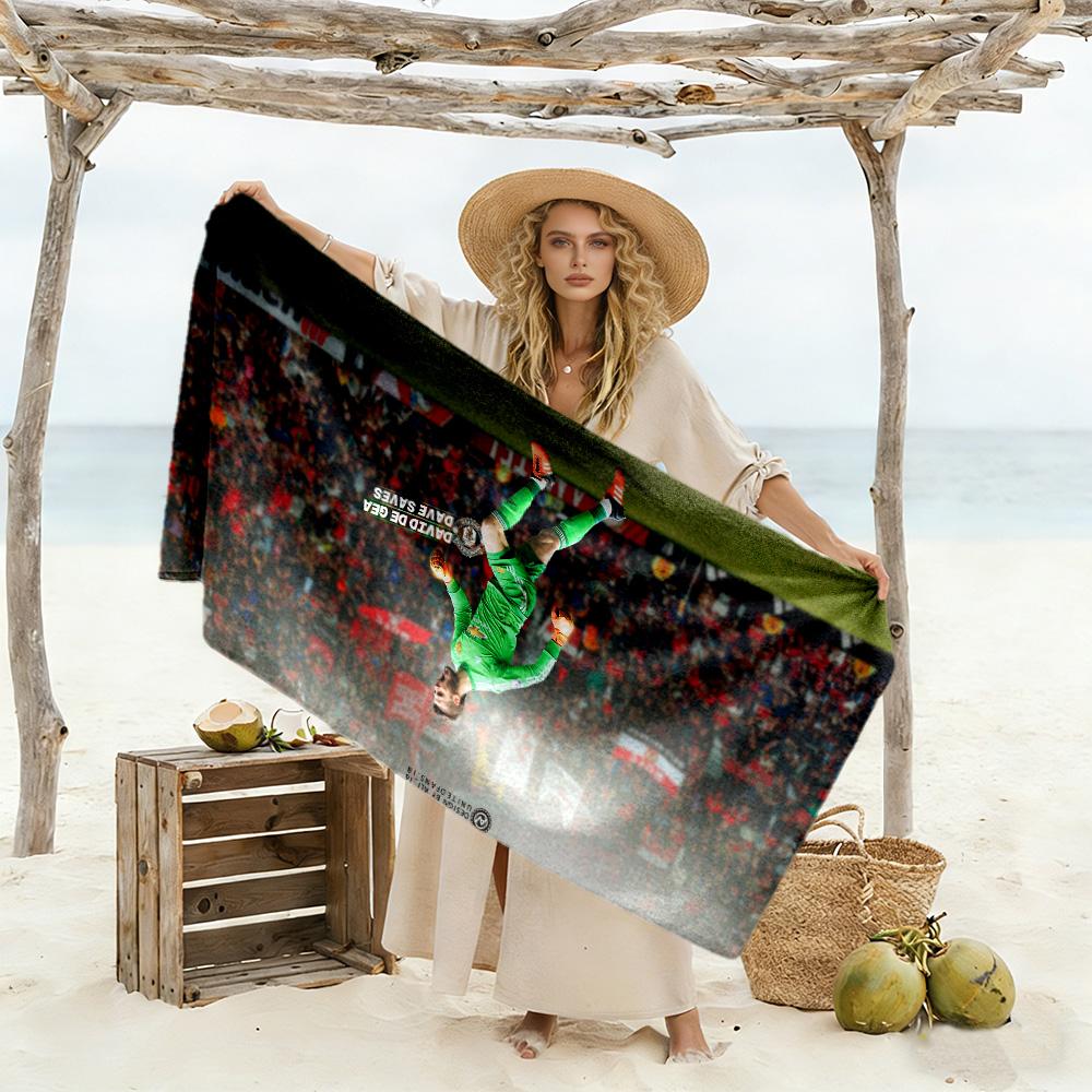 David De Gea Celebration Beach Towel Super Soft Microfiber Quickdry Fabric Comfortable Lightweight