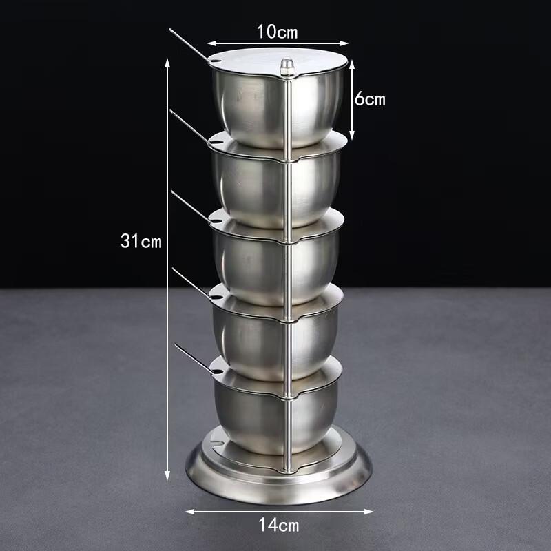 Вращающийся набор баночек для специй Chuishanhai из нержавеющей стали 304