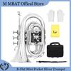 SLADE Mini Pocket Sliver Trumpet B-Flat High Quality Brass Material Trumpet Wind Instrument with Mouthpiece Gloves Carrying Case