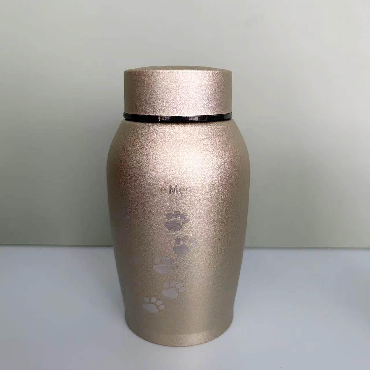 Stainless Steel Pet Cremation Urn - Small/Large, Engraved for Cats and Dogs