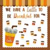 BeYumi Thanksgiving Latte Bulletin Board - 81Pcs We Have A Latte To Be Thankful For Bulletin Board Fall Coffee Cup Cutout with Tissue Paper Pompoms