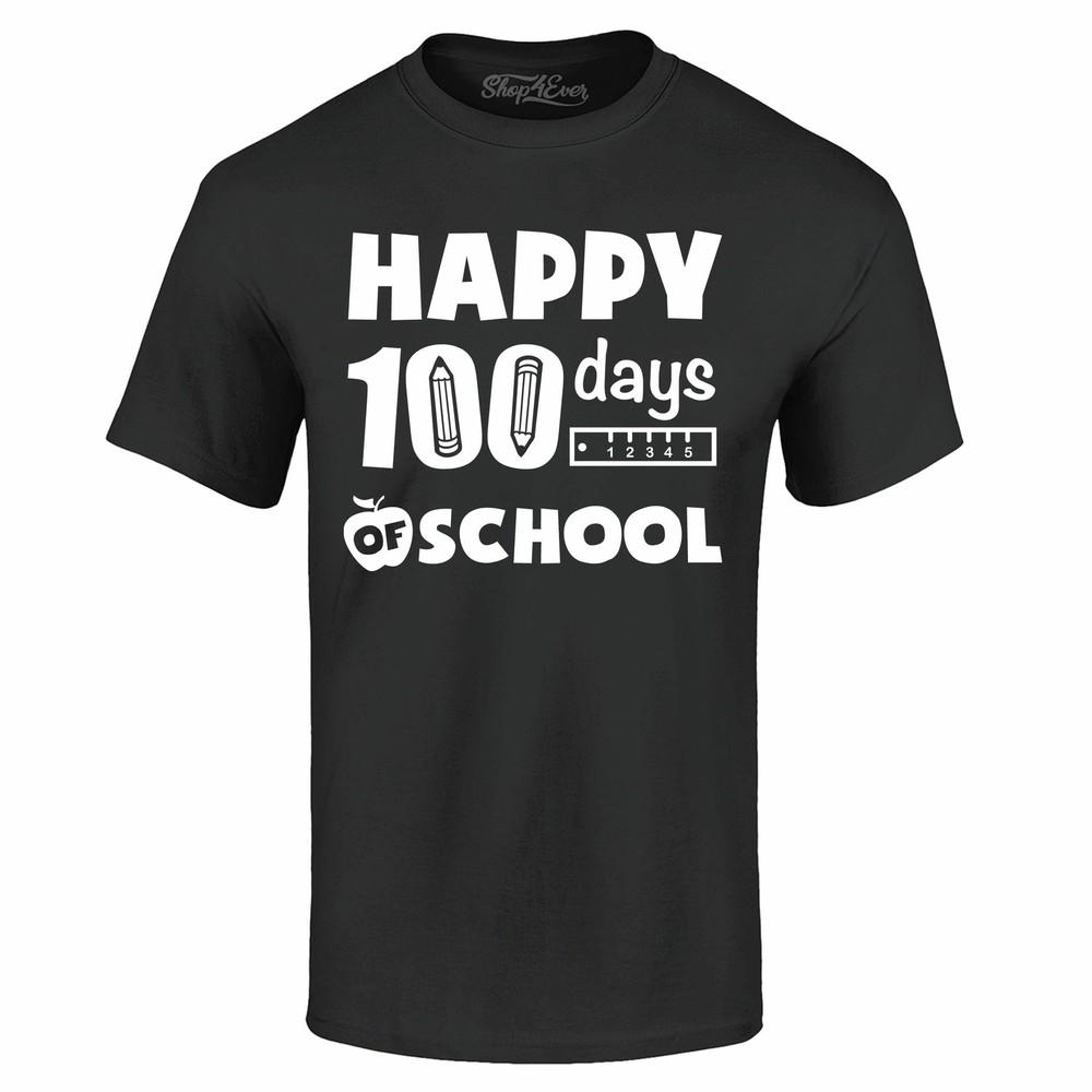 

Happy 100 Days Of School T-shirt Back to School Teacher Gift Shirts 2XL