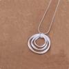 Copper 40-75cm Three-Ring Pendant Frosted Pendant Necklace for Women, Jewelry Accessories, Wedding Party