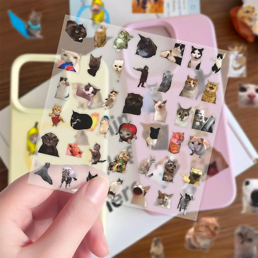 101Pcs Cat Meme Pet Stickers Waterproof Translucent Funny For Stationery Cute Stickers Scrapbooking Material Craft Supplies