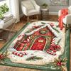 1Pc Christmas Gingerbread House Rug Office Carpet Indoor Outdoor Doormat Nonslip Soft Living Room Christmas Halloween Gift D292223