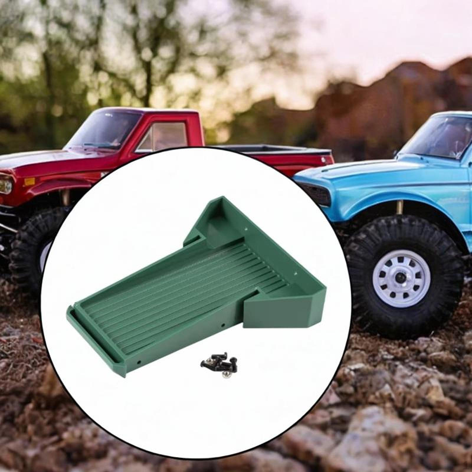 

1/10 Chassis Kit Scale DIY Portable for 2-4mm Rails Upgrade Part RC Molded Bed зелений