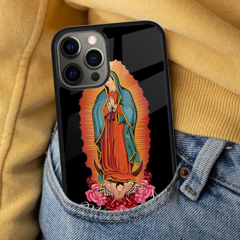 Virgin Maria Soft Phone Case for iPhone 17 Air 16e Pro max 15 Pro 13 14 Plus 11 12 MagSafe Magnetic Coque