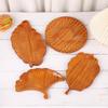 Pine Leaf Shaped Wooden Snack Plate - Fun Fruit Bowl for Home, Solid Wood Dried Fruit Plate