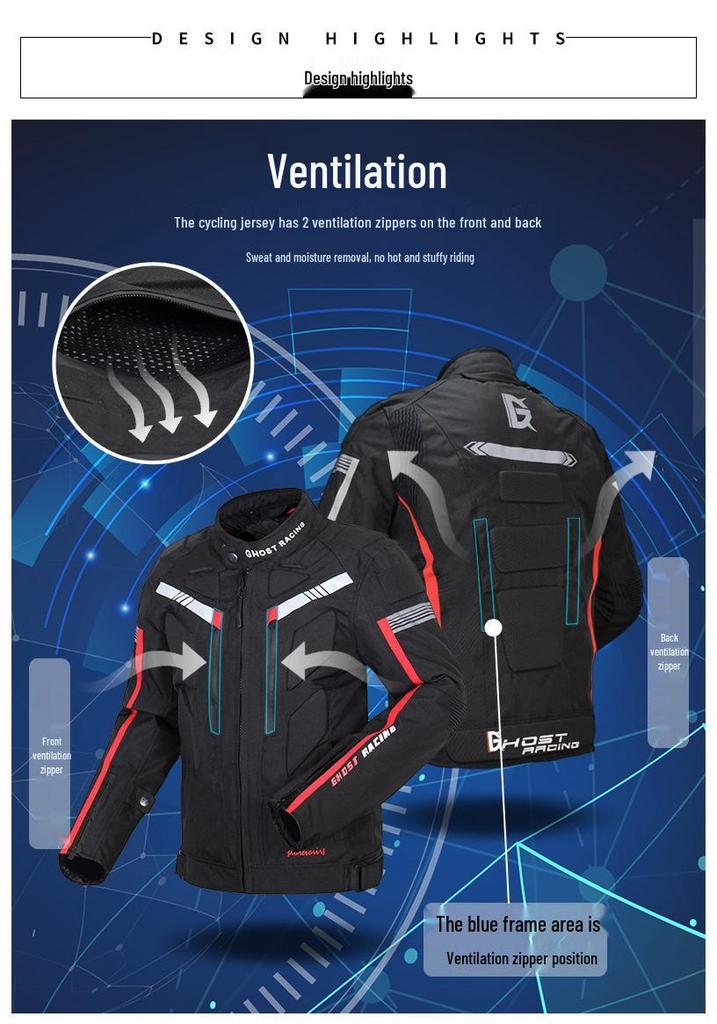 Devil Competition Men's All-Season Motorcycle Jacket: Off-road, Racing, Anti-Fall, Warm Rally Suit.