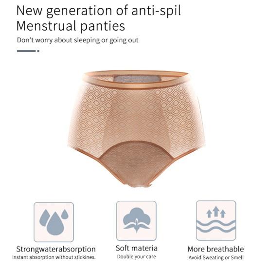 Women's Period Underwear Leakproof High Waist Menstrual Panties Ladies Soft Stretch Postpartum Briefs