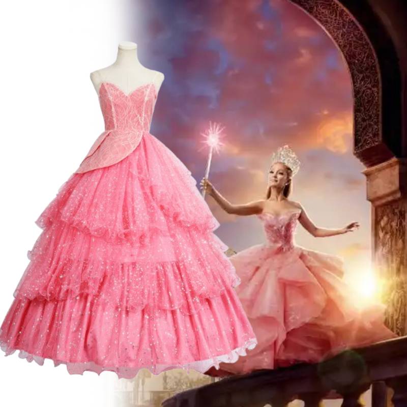 Wicked For Good Glinda Cosplay Costume Dress Halloween Events Stage Performance