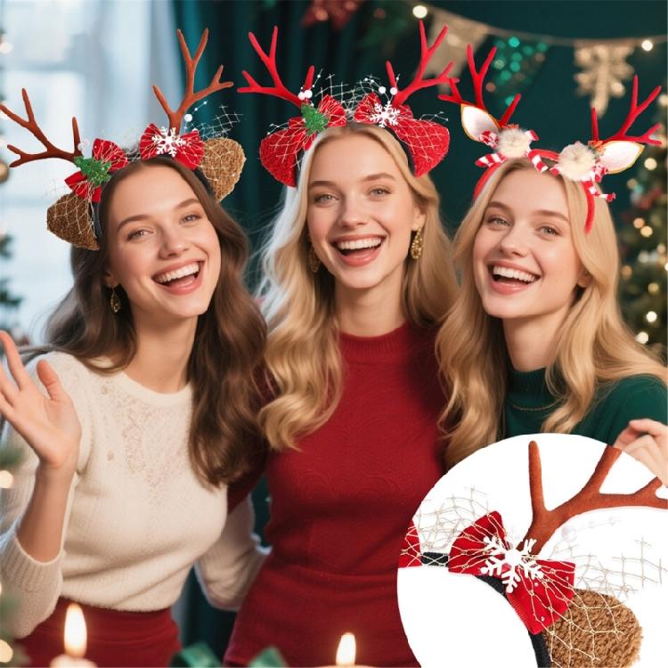 Children Christmas Ears Headbands Masquerades Halloween Hair Hoop for Kids Teens and Adults