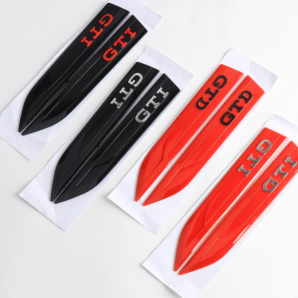 2026 Hot For VOLKSWAGEN VW 2pcs Car Fender Side Blade Emblem Sticker Auto Decorative Accessories For VW GTI GTD Golf 7 8 Polo Ti