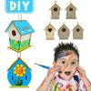 Wooden Bird Nest Hous DIY Hummingbird Cages Easy To Assemble Hanging Birdhouse  Outdoor