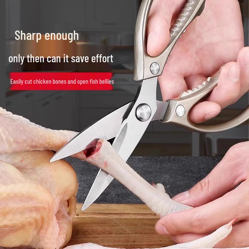 German-Style Multi-Functional Kitchen Shears: Strong Stainless Steel Scissors for Cutting Chicken Bones and Gutting Fish