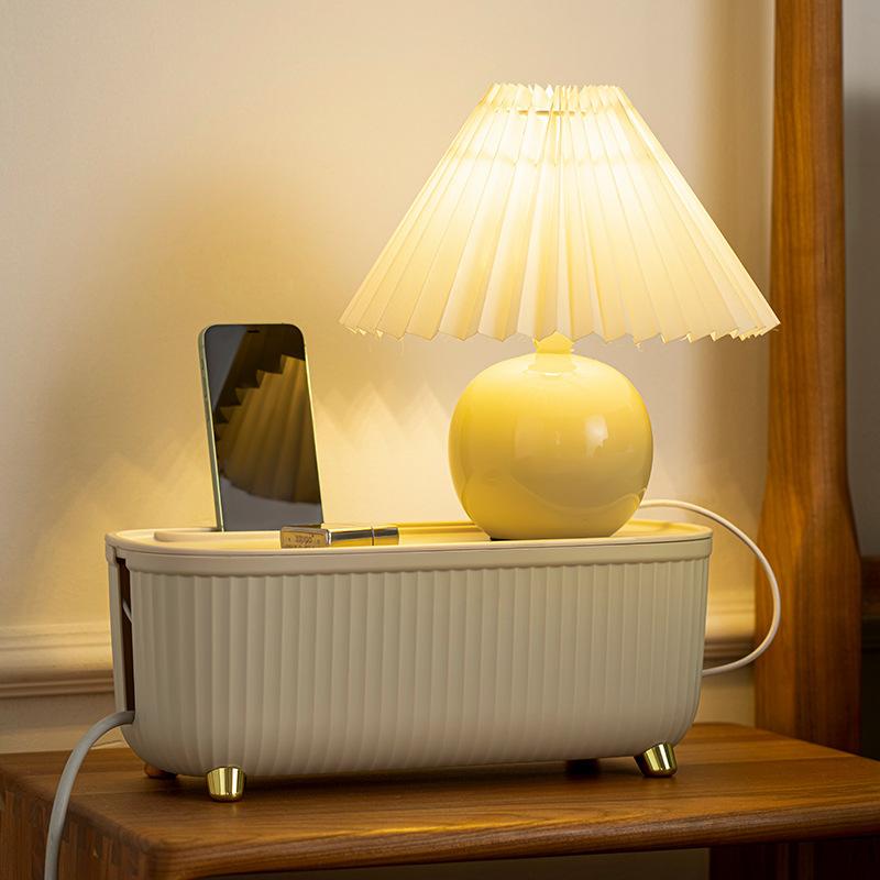 Lätt lyxig kabelförvaringslåda kontorsskrivbord nätsladdremsa uttag kabellåda nya datakabel plastförvaringsbehållare