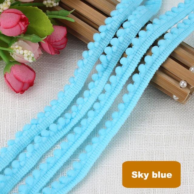 1-10Yards Mini Colorful Pearl Pompom Decoration Ball Tassel Ribbon Sewing Lace Knitted Fabric Handmade DIY Craft Accessories