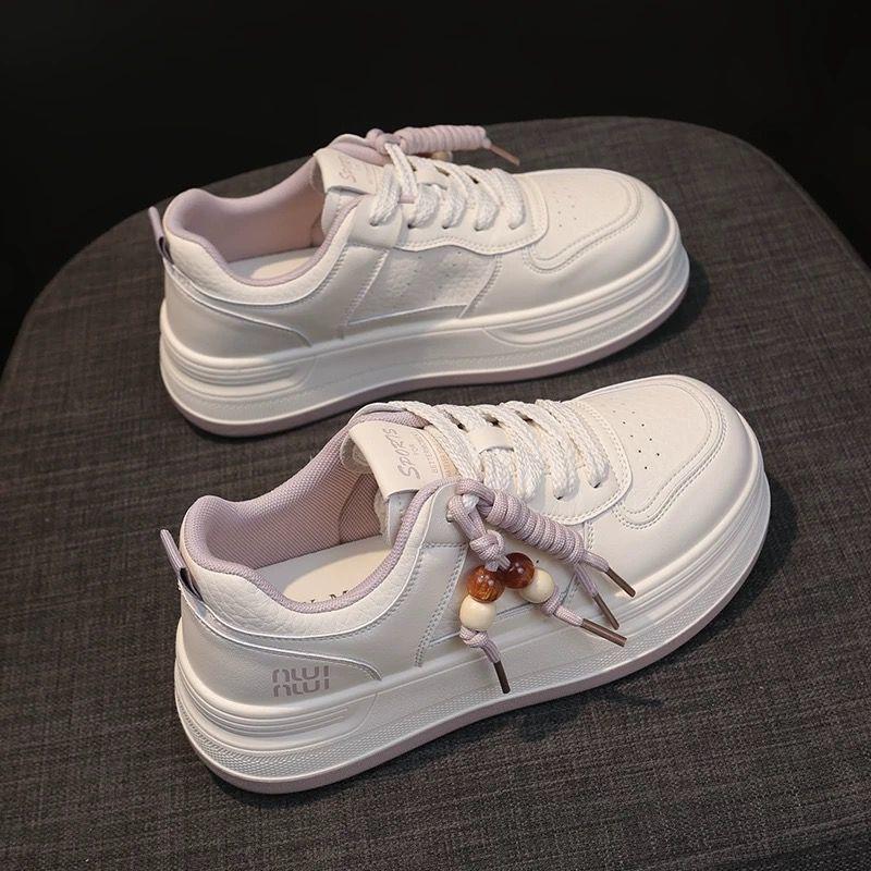 Thick-soled 22 new spring and autumn season sports and leisure shoes heightening board shoes 35 фиолетовый