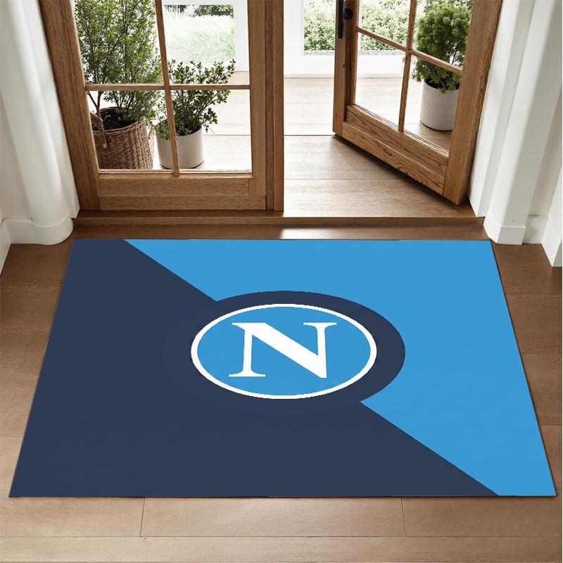 Napoli FC Design Crystal Velvet Rug Soft Decorative Mat for Bedroom Entrance