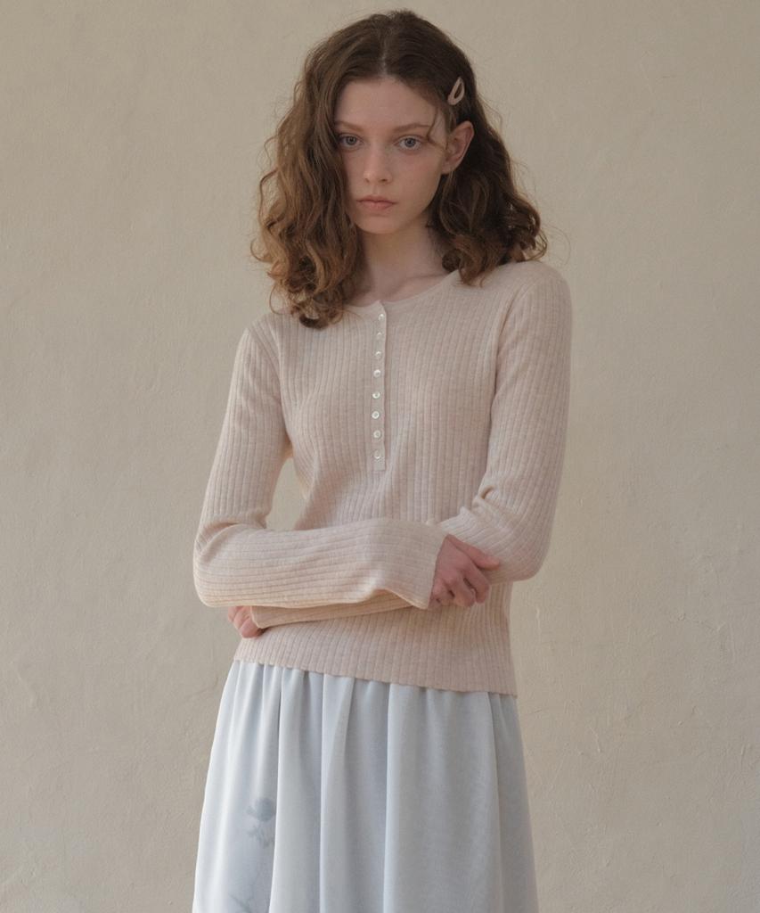 Aueonoseuteljia Deep Henry Neck Knit_Soft Pink(Oc26Kn01)