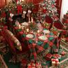 New American Table Cloth Christmas Themed Dining Table Cloth Holiday Beautification Decoration Checkered Printing Dust-proof