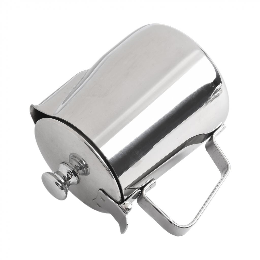 Effortless Frothing and Pouring Stainless Steel Milk Frother Jug with Lid