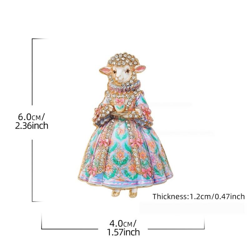 Lovely Rococo Court Sheep Brooches For Women Unisex  Year Of The Sheep Animal Party Office Brooch Pin Gift