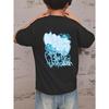 European Sizes Boys' Individual Style! 1pc Short Sleeve T-Shirt for Boys And Teenagers, Street Graffiti Blues Print